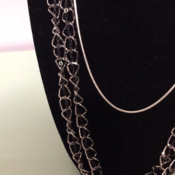 Two silver chains necklaces jewelry, as shown - Picture 3 of 4